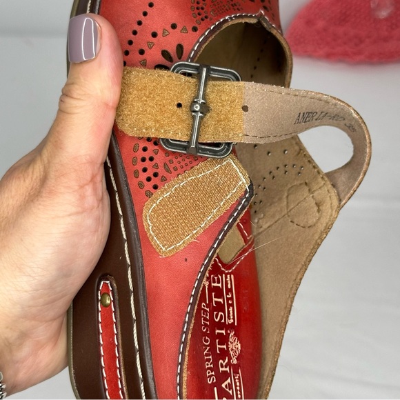 L'Artiste Aneria By Spring Step America Clog Red Size 35 - Picture 11 of 12